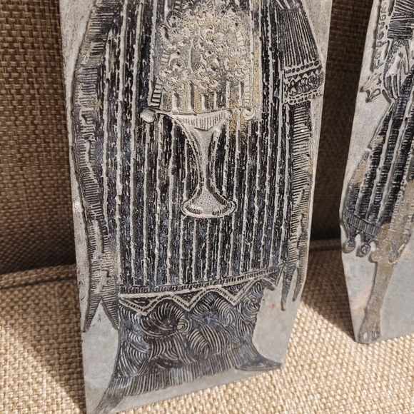 Antique Metal Printing Church Door Finger Plates Set of 2 Signed Medieval 15th C - Picture 4 of 9